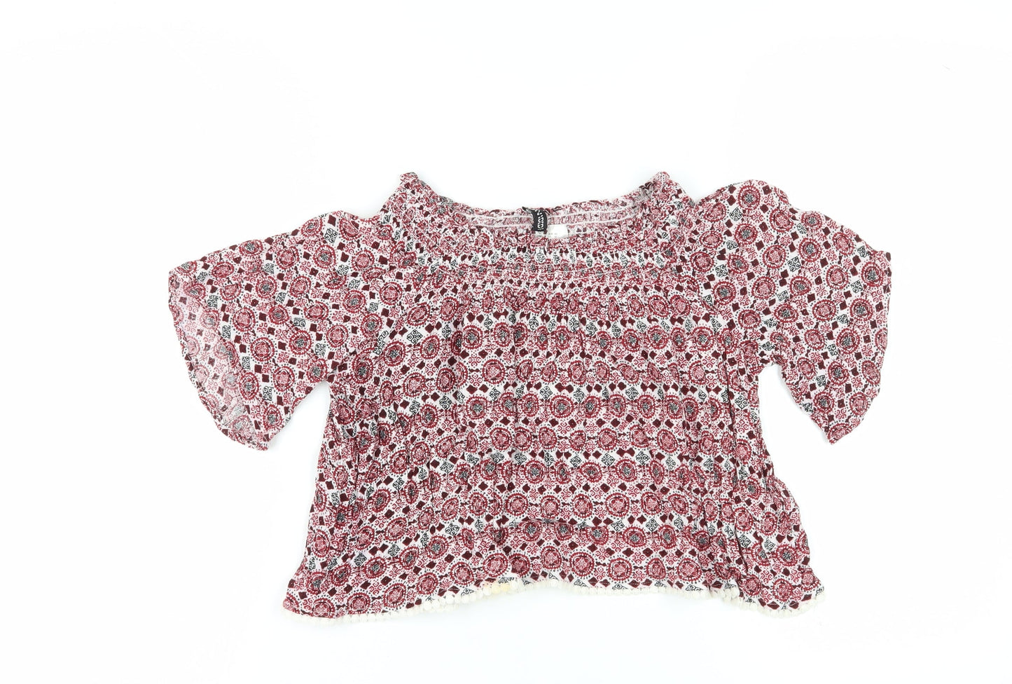 H&M Women's Multicoloured Cropped Blouse Size 12