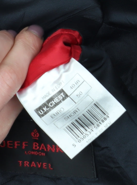 Jeff Banks Men’s Black Striped Suit Jacket - Size 40S