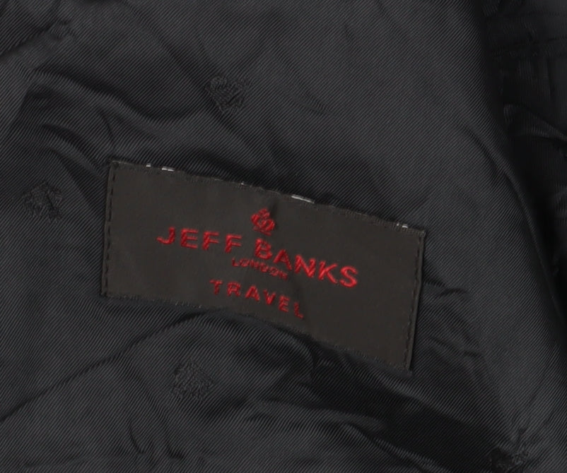 Jeff Banks Men’s Black Striped Suit Jacket - Size 40S