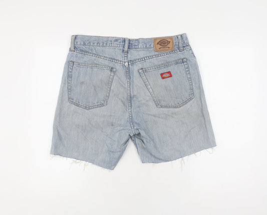 Dickies Unisex Blue Cut-Off Denim Shorts Size 33