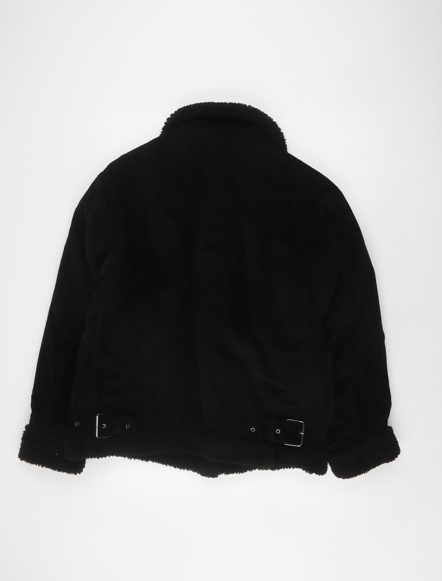 Topshop Black Women's Bomber Jacket, Size 10, Corduroy, Collared