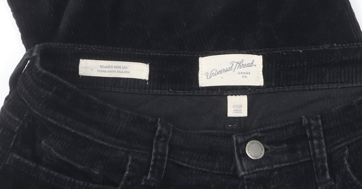 Universal Thread Women's Black Corduroy Trousers, Size 0
