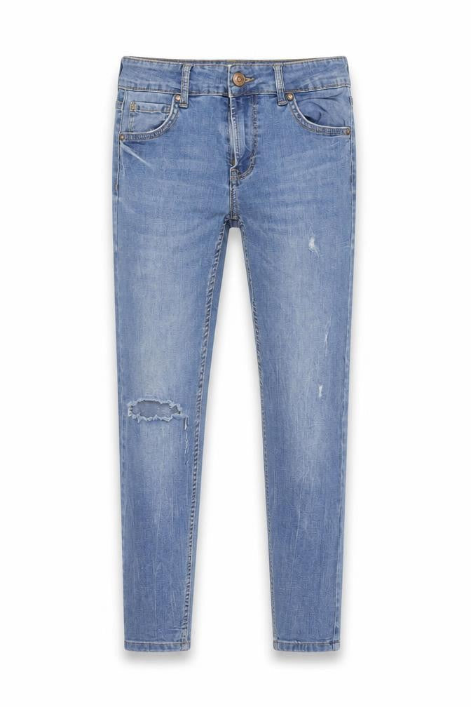 Bershka Girls Blue Skinny Ripped Jeans Size 10