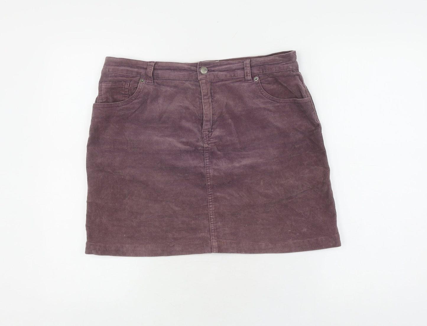 White Stuff Women's Purple Corduroy Skirt Size 12