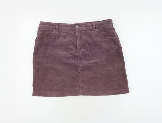 White Stuff Women's Purple Corduroy Skirt Size 12