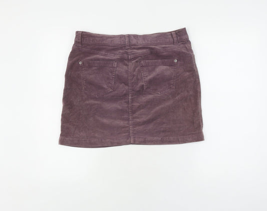 White Stuff Women's Purple Corduroy Skirt Size 12