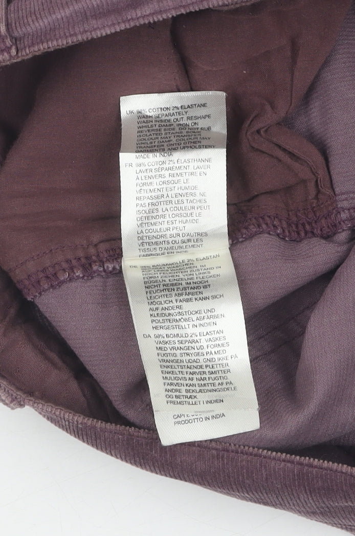 White Stuff Women's Purple Corduroy Skirt Size 12