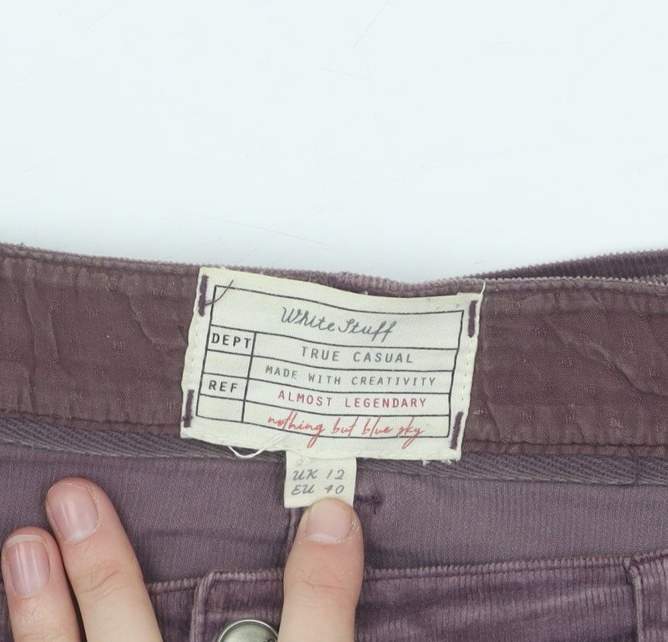 White Stuff Women's Purple Corduroy Skirt Size 12