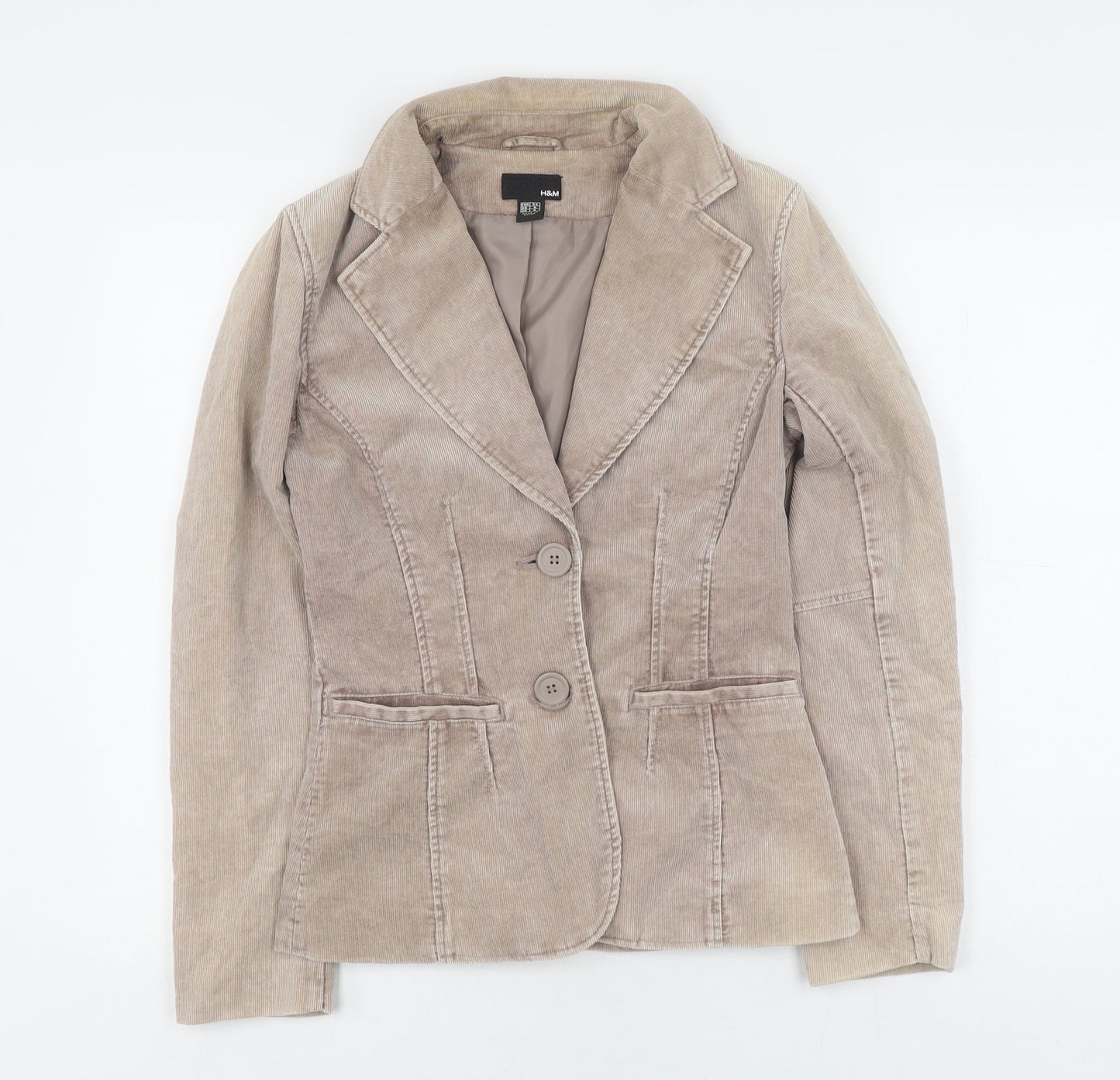 H&M Women’s Beige Corduroy Blazer, Size 6