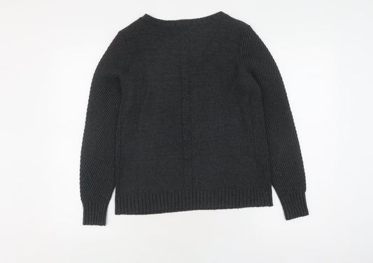 Laura Ashley Women's Black Pullover V-Neck Jumper Size 12