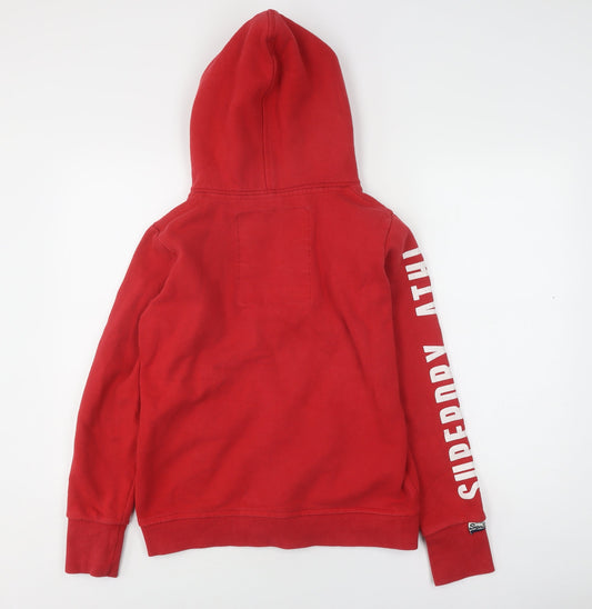 Superdry Unisex Red Cotton Hooded Jacket L