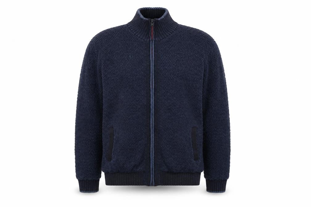 Marks and Spencer Men's Blue Full Zip Jumper L