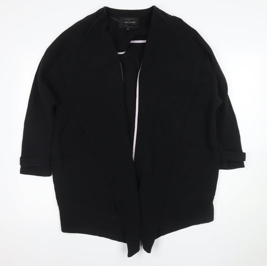 River Island Women's Black Size 12 3/4 Sleeve Coat