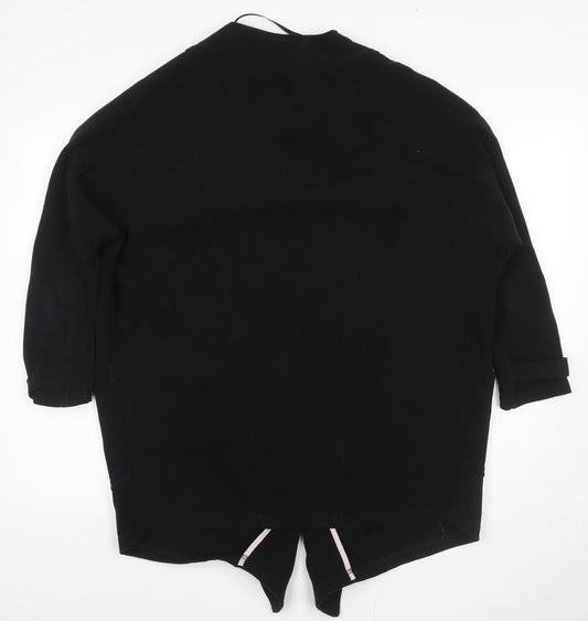 River Island Women's Black Size 12 3/4 Sleeve Coat