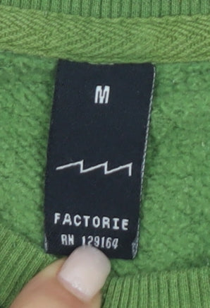 Factorie Men's Green Pullove Sweatshirt Medium