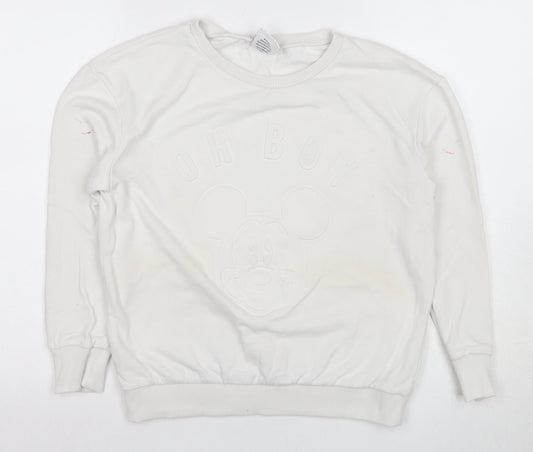 Disney Girls White Mickey Mouse Sweatshirt Size 8 Pullover