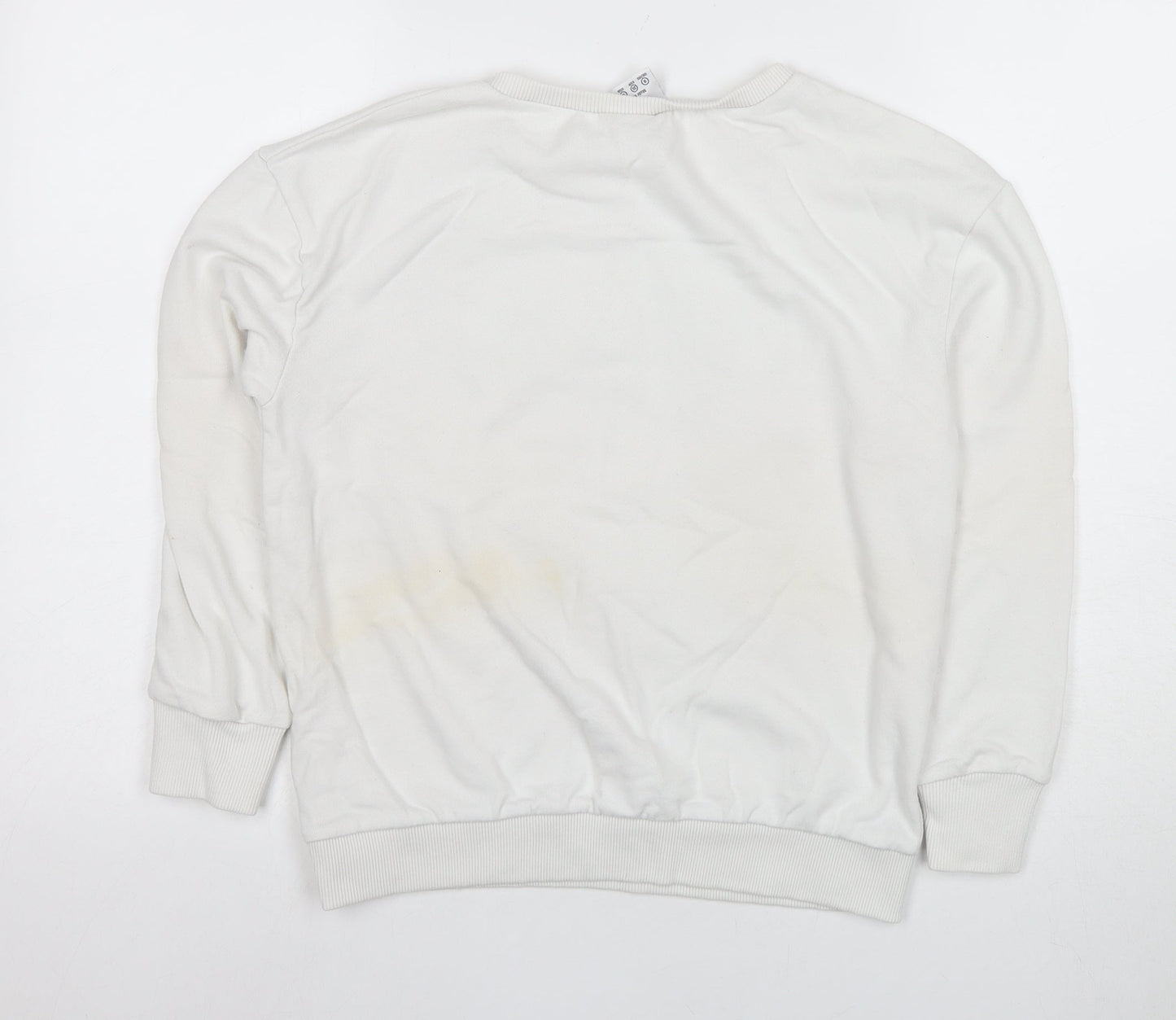 Disney Girls White Mickey Mouse Sweatshirt Size 8 Pullover