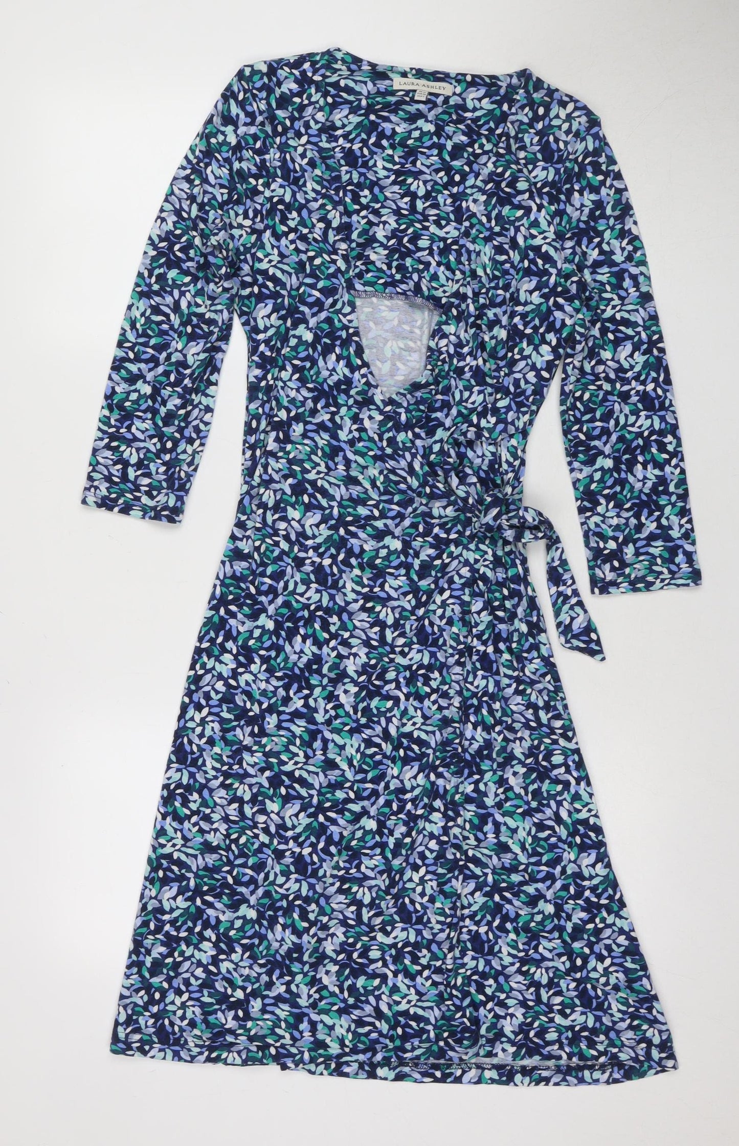 Laura Ashley Women's Blue Floral Dress Size 12