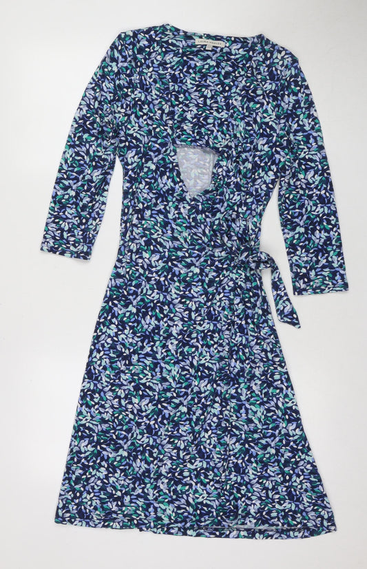 Laura Ashley Women's Blue Floral Dress Size 12
