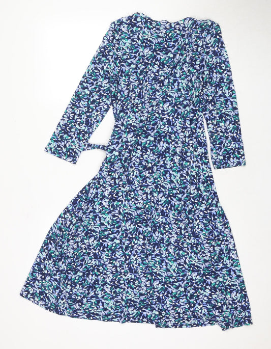 Laura Ashley Women's Blue Floral Dress Size 12