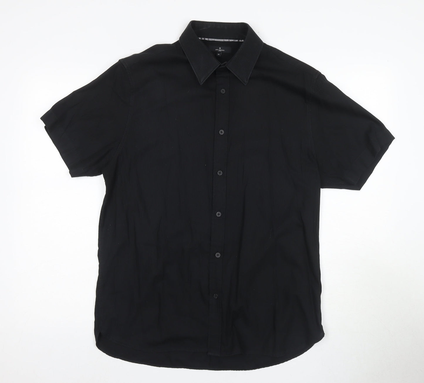 Jeff Banks Men's Black Short Sleeve Casual Shirt M