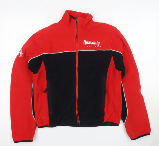 Nike Unisex Red Black Fleece Jacket, Size S, Winter Casual Wear