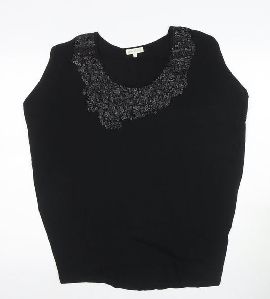 Whistles Women's Black Sequined Blouse UK 10