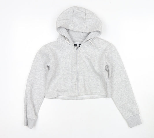 Bonds Girls Grey Full Zip Hoodie, Size 10-11, Hooded Fleece