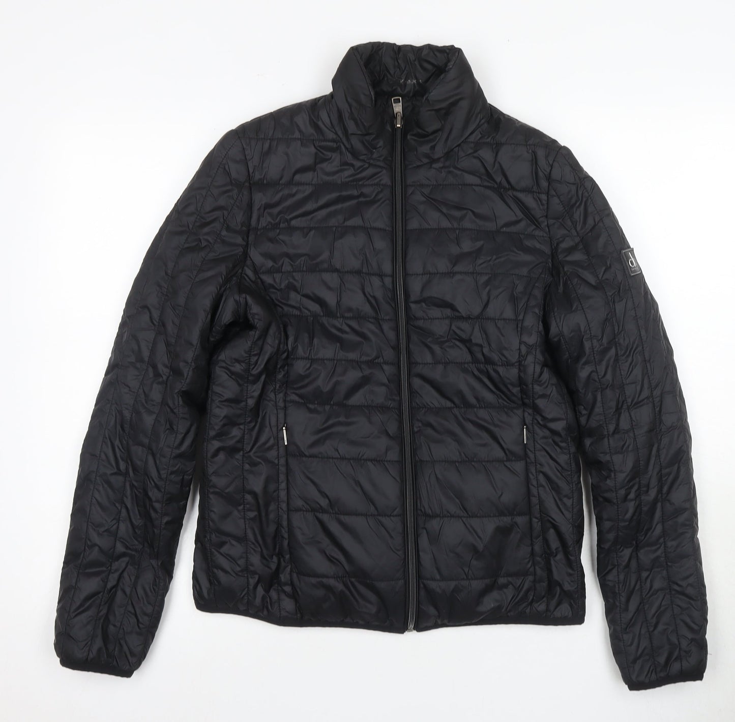 Calvin Klein Women's Black Puffer Jacket - M, Casual Style