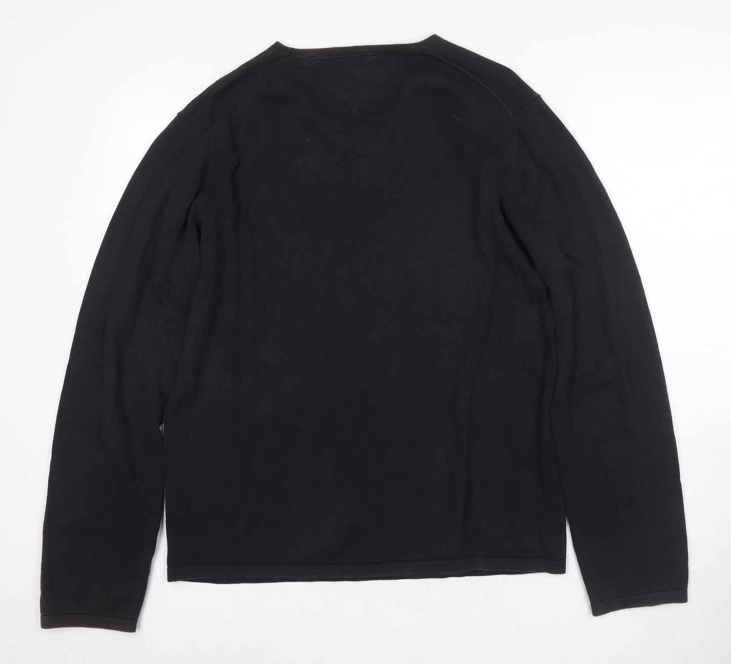 Tommy Hilfiger Men's Black V-Neck Pullover Jumper XL