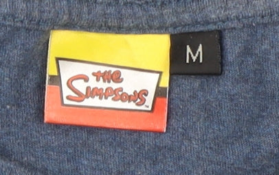 The Simpsons Men’s Blue M T-Shirt Homer Cartoon Graphic