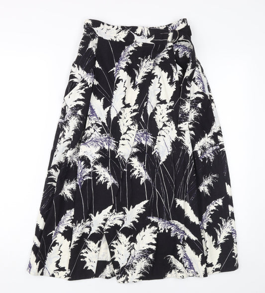 Whistles Women's Black A-Line Midi Skirt Size 8