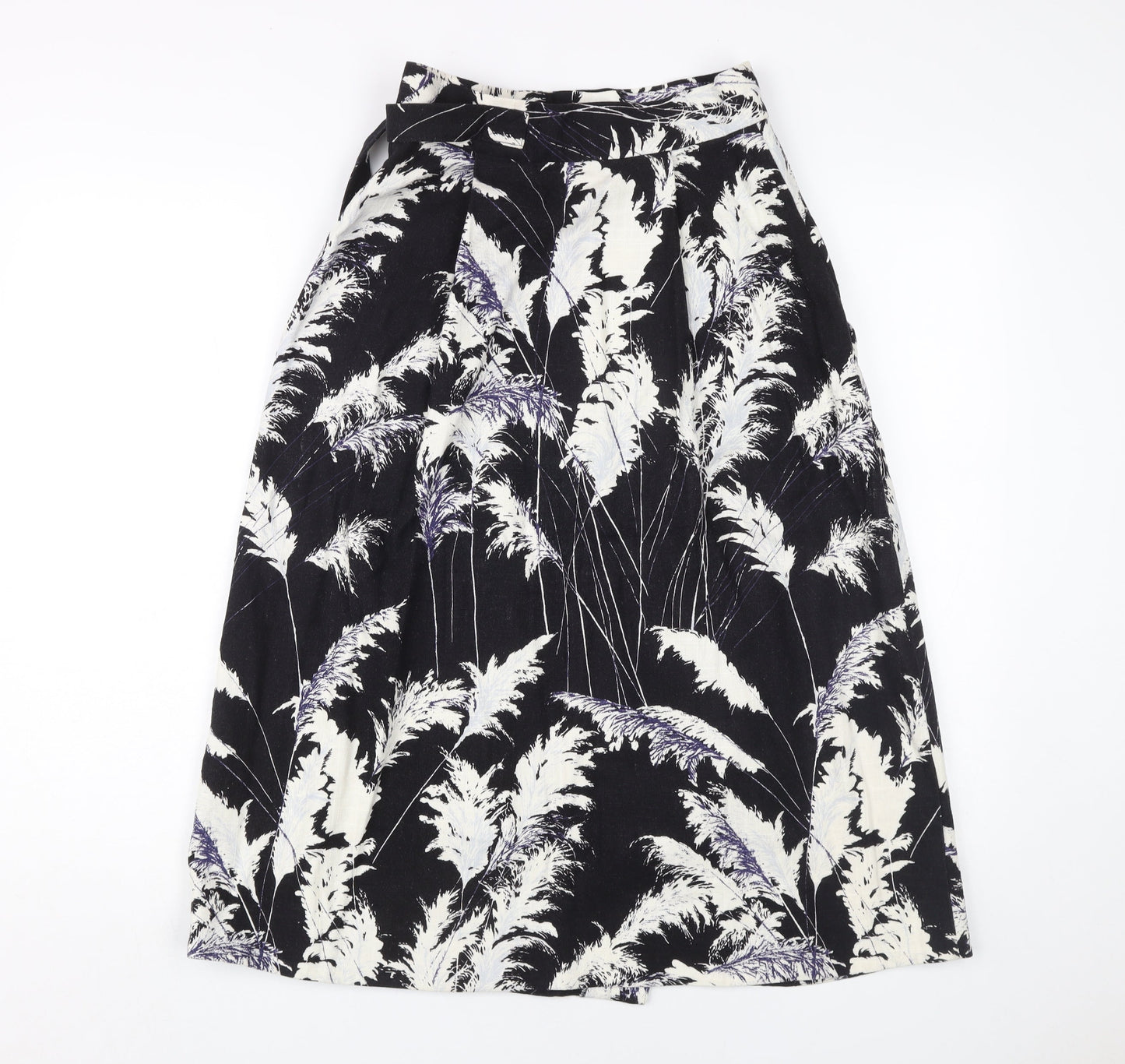 Whistles Women's Black A-Line Midi Skirt Size 8