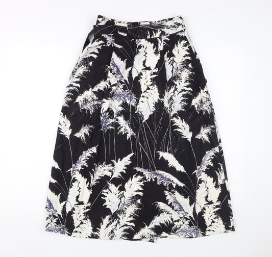 Whistles Women's Black A-Line Midi Skirt Size 8