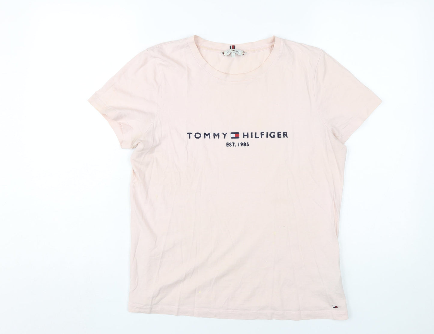 Tommy Hilfiger Women's Beige Crew Neck T-Shirt S
