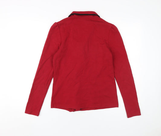 b.p.c. Women's Red Long Sleeve Zip Jacket Size 10