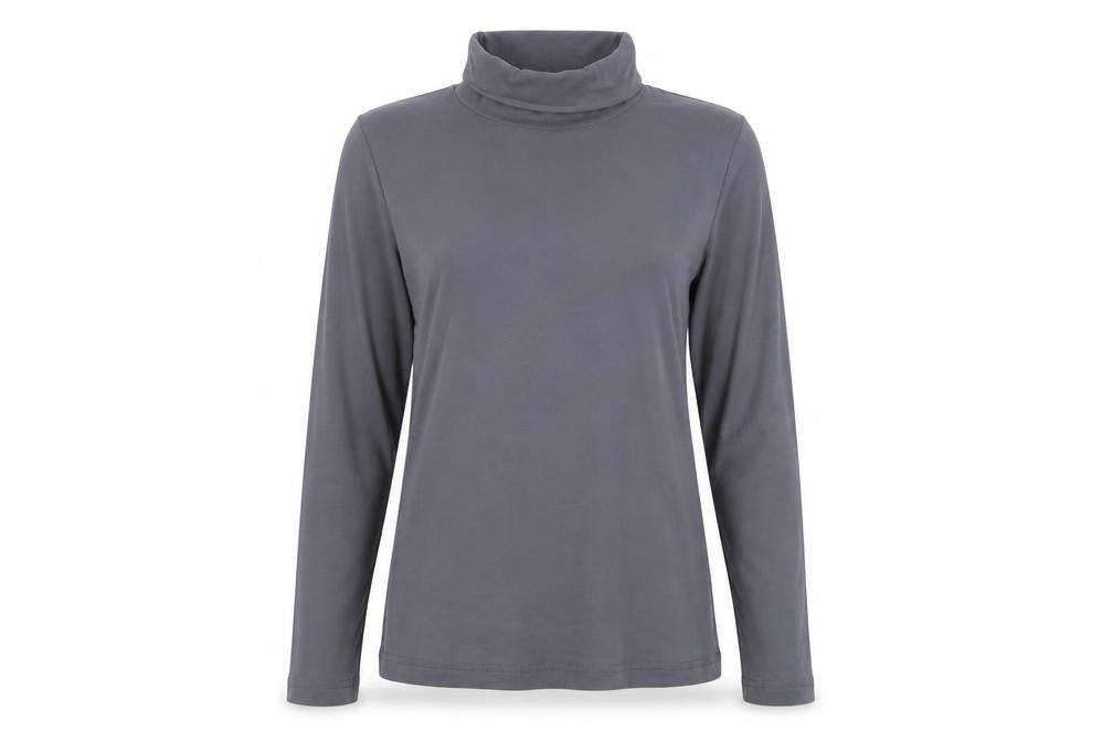 Front view of Intuition Grey Roll Neck T-Shirt, size 12