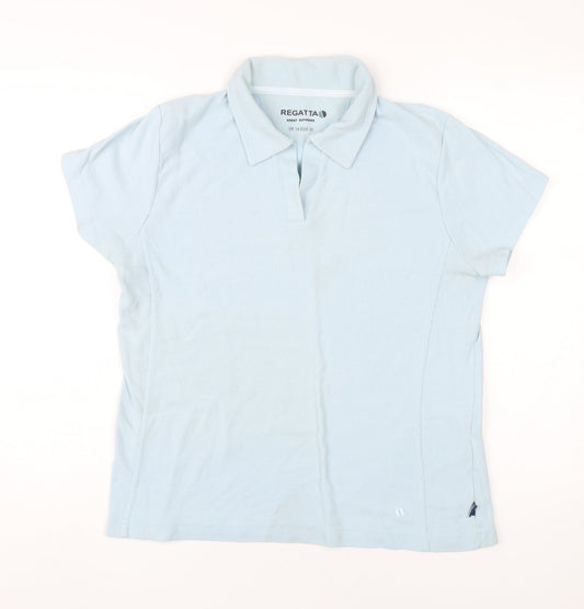 Regatta Women's Blue Polo Shirt, Size 14, Casual Fit