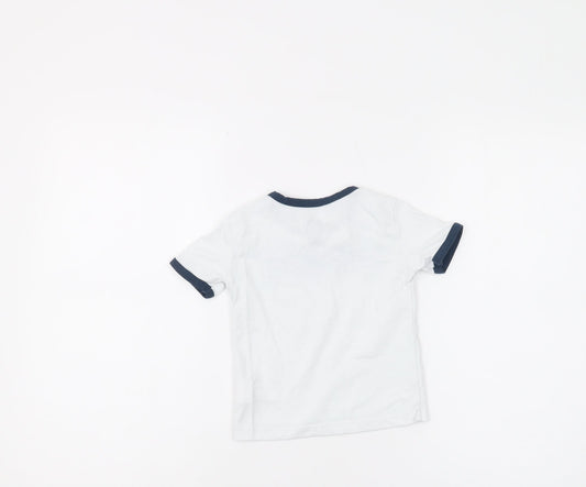 DKNY Boys White Ringer T-Shirt, Age 2, Comfortable Casual Wear