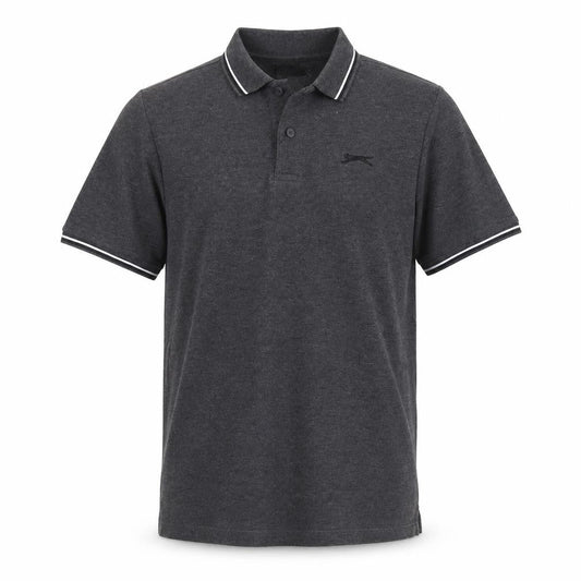 Slazenger Men's Black Polo Shirt L Solid Regular