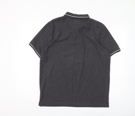 Slazenger Men's Black Polo Shirt L Solid Regular