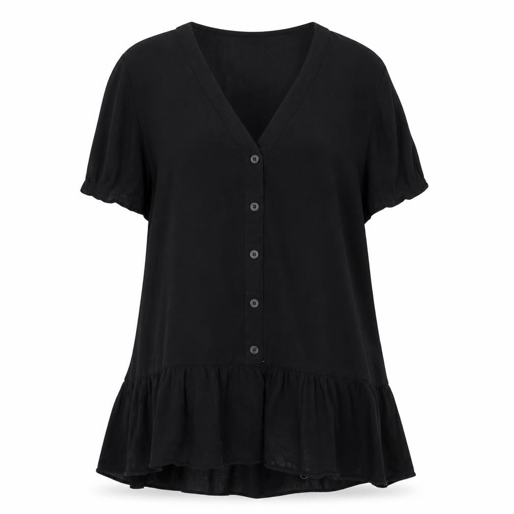 Womens UK Size 12 Jack Wills Black Viscose Blouse