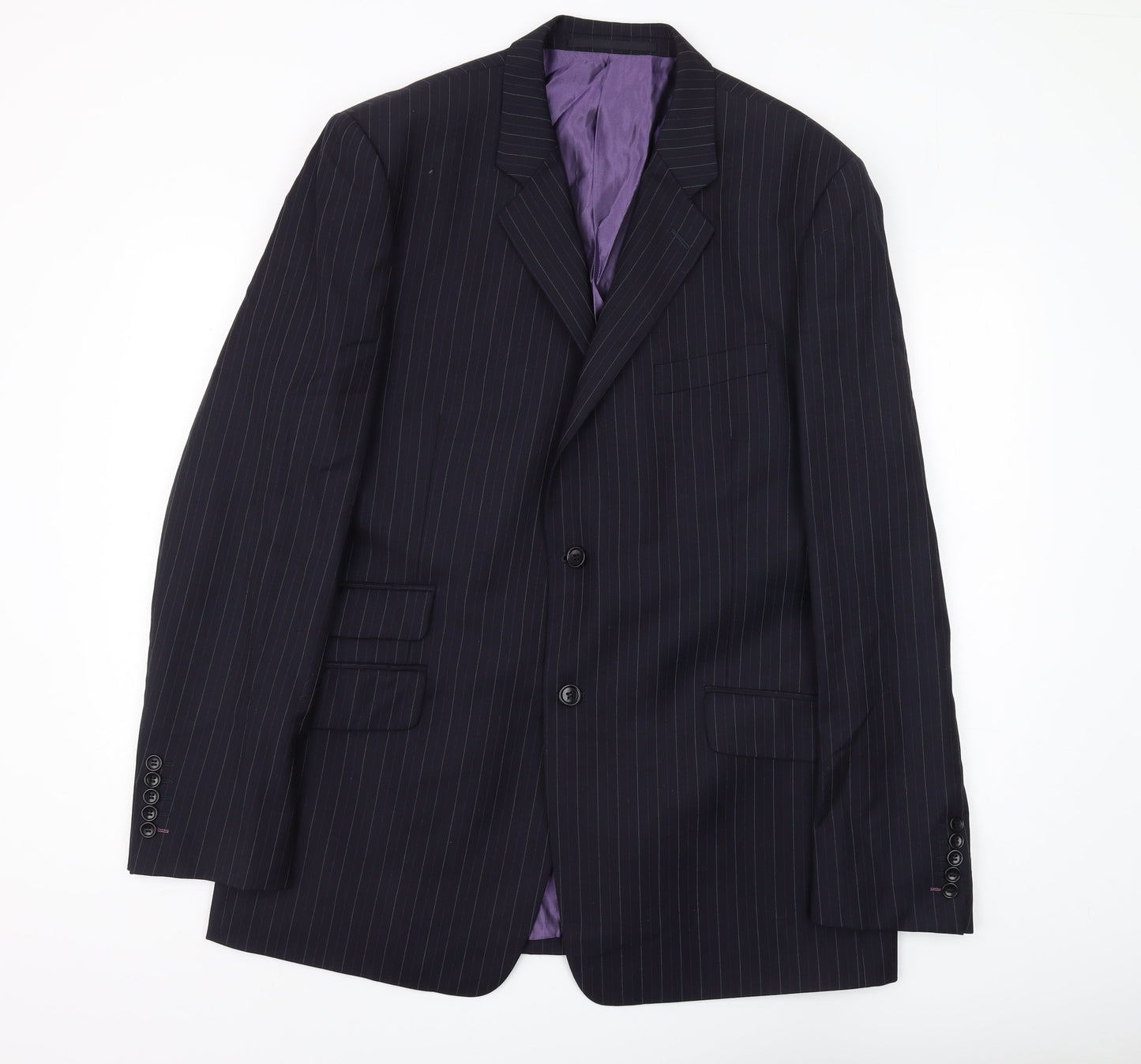 Linea Men's Black Pinstripe Suit Jacket 44L