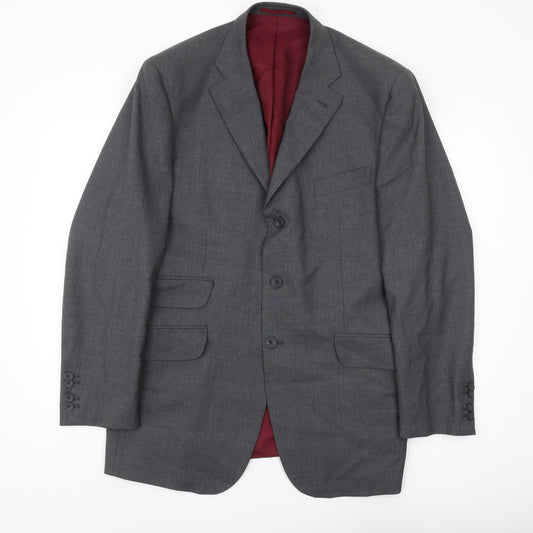 Hackett Men's Grey Wool Blazer 44R Formal Business