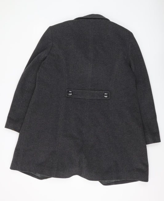 Eastex Women's Grey Wool Blend Mid-Length Overcoat