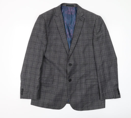 Ted Baker Men's Grey Check Blazer, Size 42R, Business