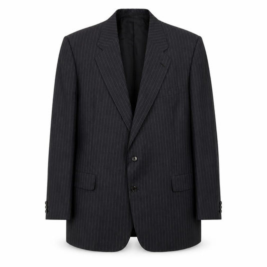 Mens 46 Chest Regular Aquascutum Black Two-Button Blazer