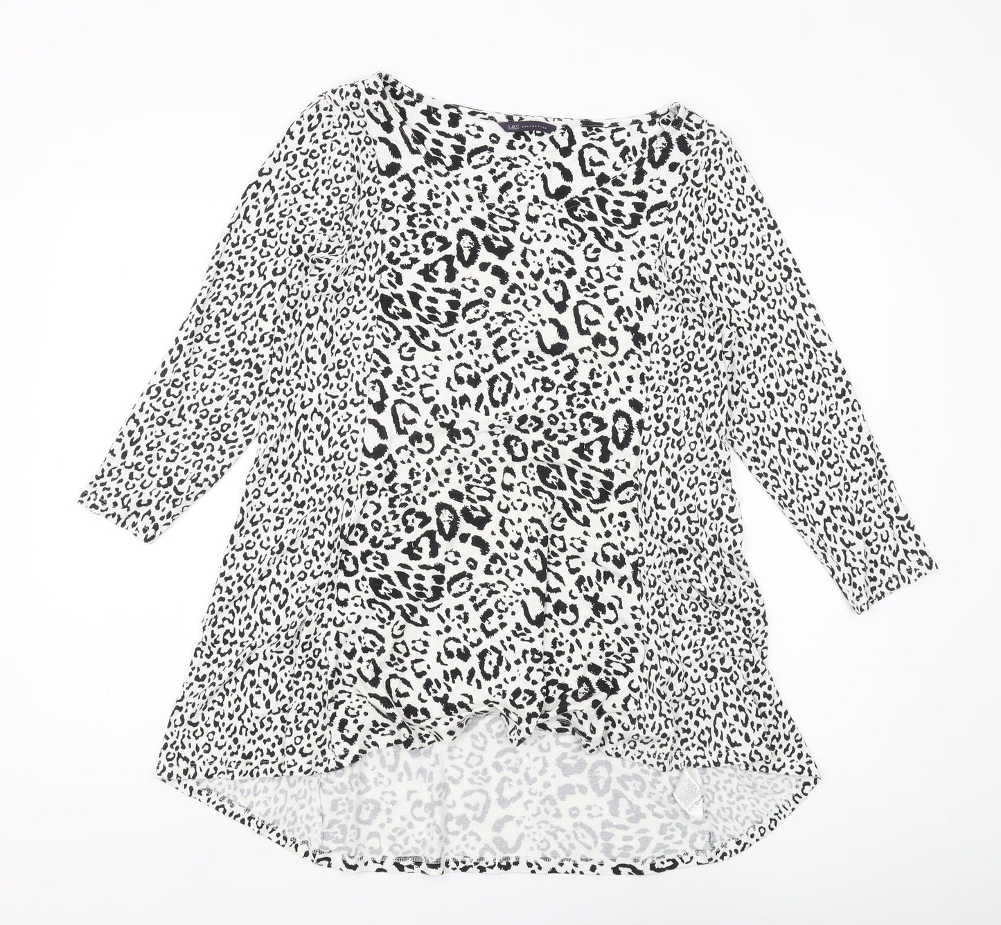Marks and Spencer Women's White Animal Print Tunic, Size 16