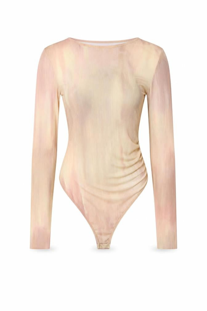 Zara Women's Beige Long Sleeve Bodysuit S