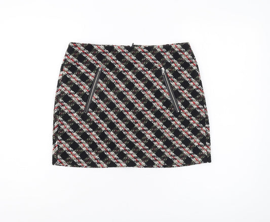 Zara Women's Plaid Tweed Skirt, Size M - Chic Workwear